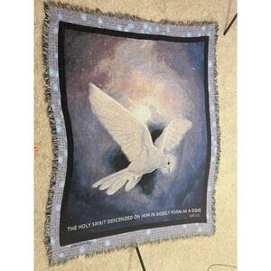Pure Country Weavers Dove Tapestry Throw Blanket Holy Spirit Luke Bird Fringe